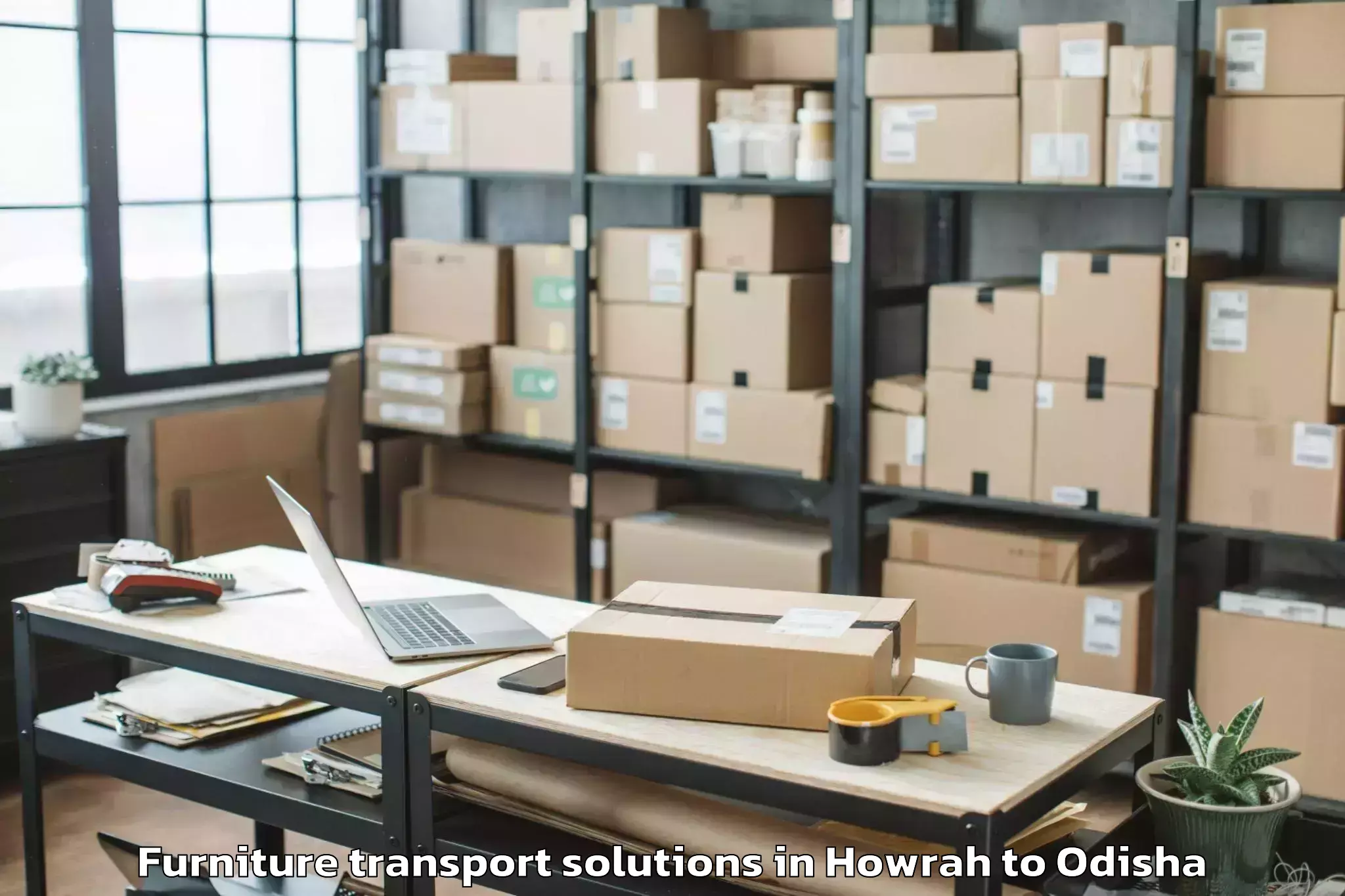 Trusted Howrah to Kotaparh Furniture Transport Solutions